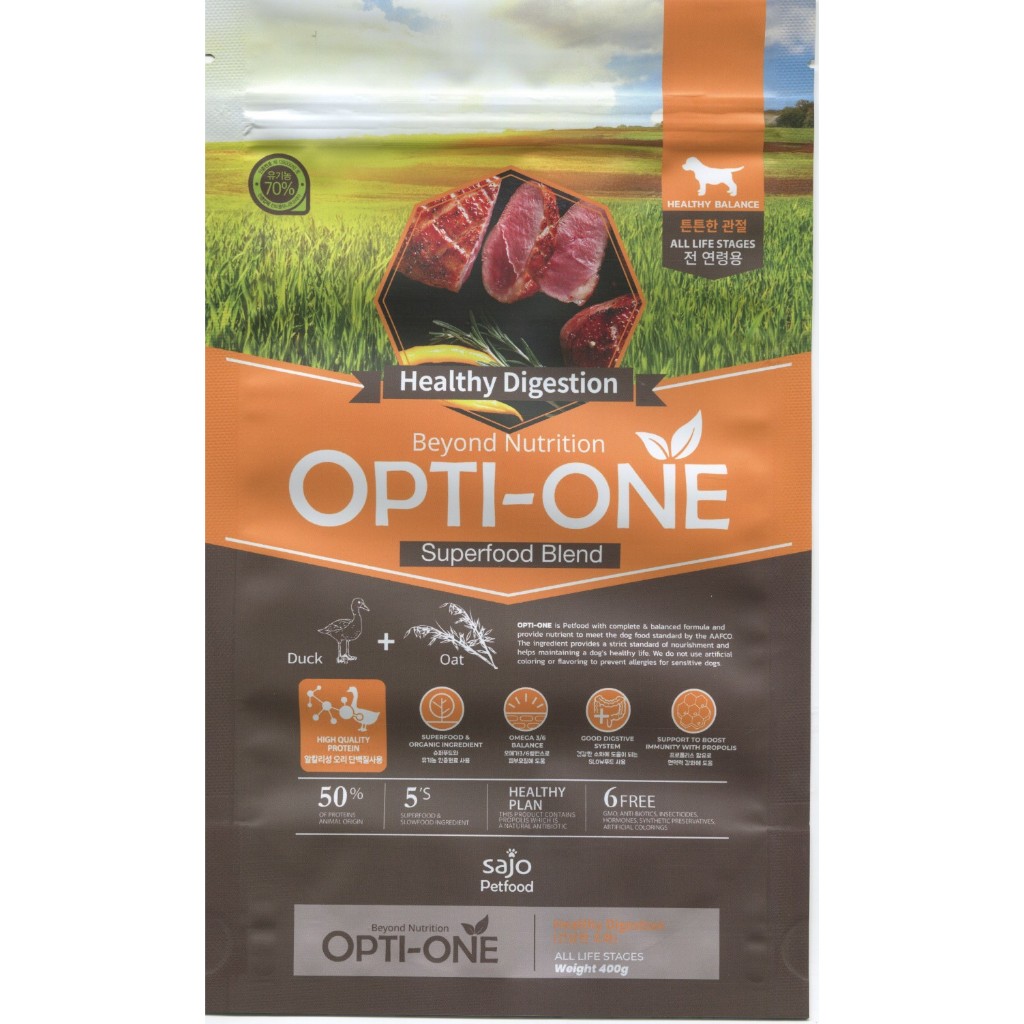 Opti-One Organic Dog Duck & Brown Rice Dog Food 1,2kg