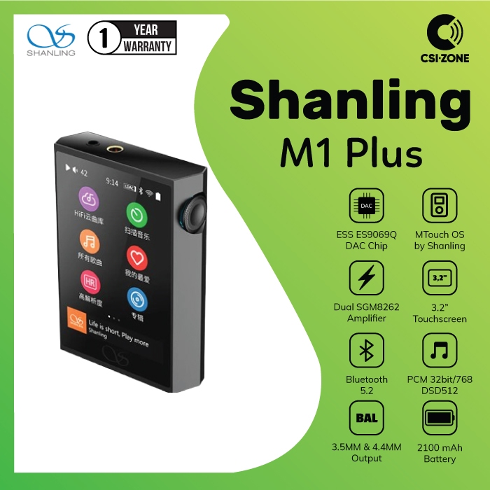 Shanling M1 Plus ESS ES9069Q Bluetooth Portable Digital Audio Music Player