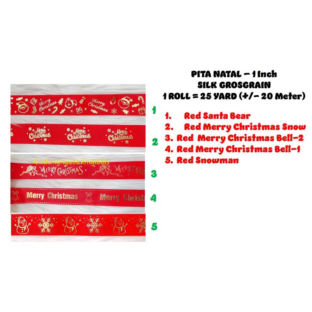 

PITA NATAL GROSGRAIN HAMPERS RIBBON 25YARD (+/- 20M) 2,5CM, IMPORT