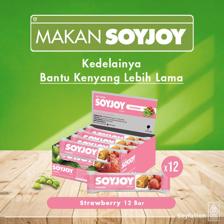 

SOYJOY Strawberry Snack Bar Kedelai 30gr [1 Box 12 Pcs]