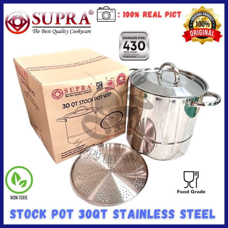 SUPRA Stock Pot 30QT+WSP/Panci Stock Pot SUPRA+Steamer