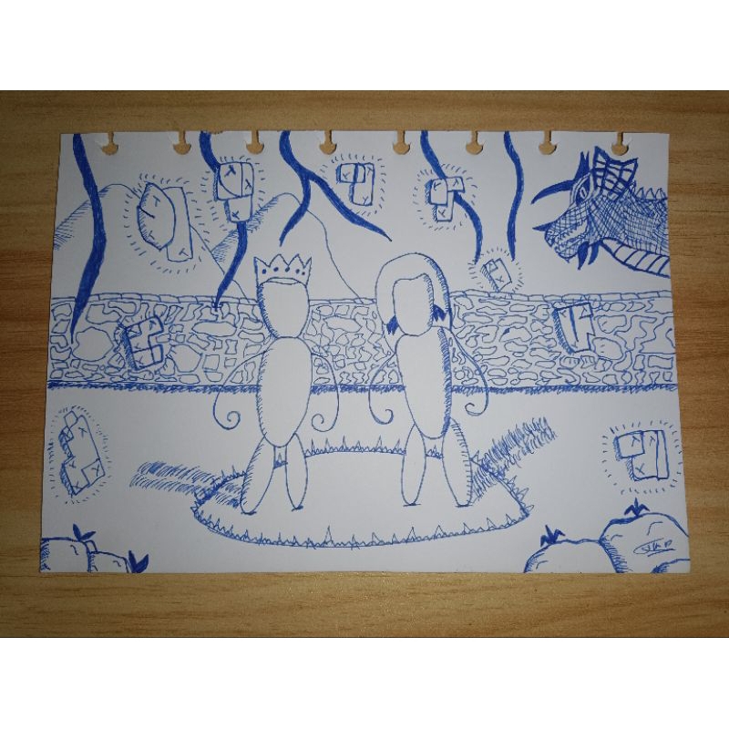 Handmade Drawing King and Queen art A5