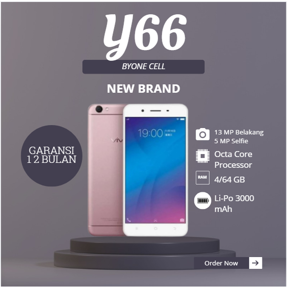 VIVO Y66 RAM 4/64 GB  BERGARANSI 12 BULAN