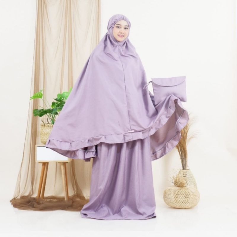 Mukena Polos katun, Mukena Polos, Mukena Katun Rempel