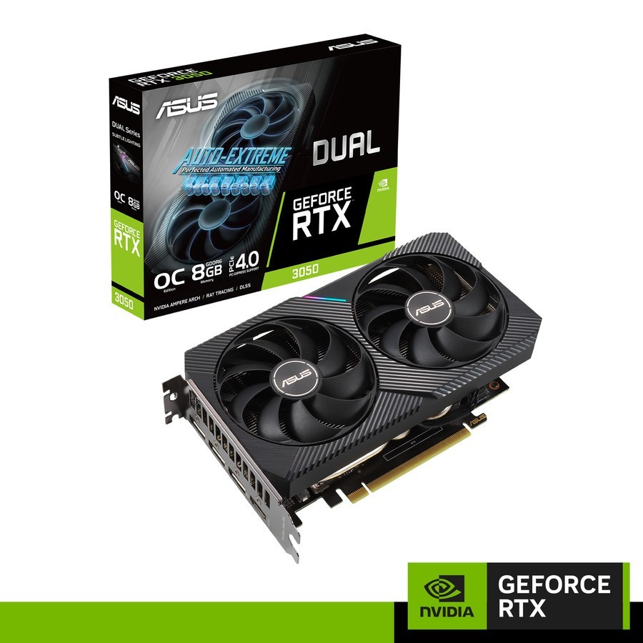 VGA Asus Dual GeForce RTX 3050 8GB DDR6 OC - Dual RTX3050 O8G V2 GDDR6