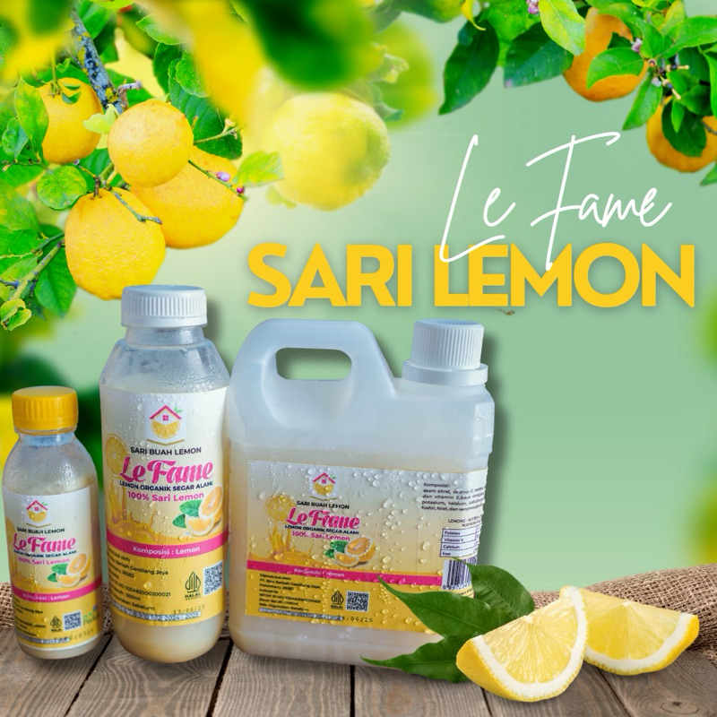 

Lefame sari lemon organik (200 ml - 1 liter) untuk semua kalangan dengan bahan lemon organik yang menghadirkan kesehatan dan menyegarkan tubuh