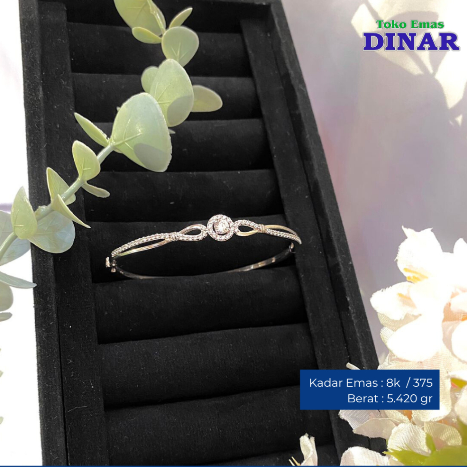 GELANG OVAL BATU AD MODEL PUTIH - EMAS MUDA - KADAR 8K 375