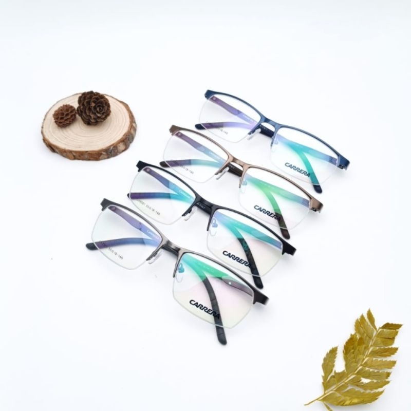 Frame Kacamata Pria & Wanita Half Frame/Semi Rimless/Gantung Carrera 8501