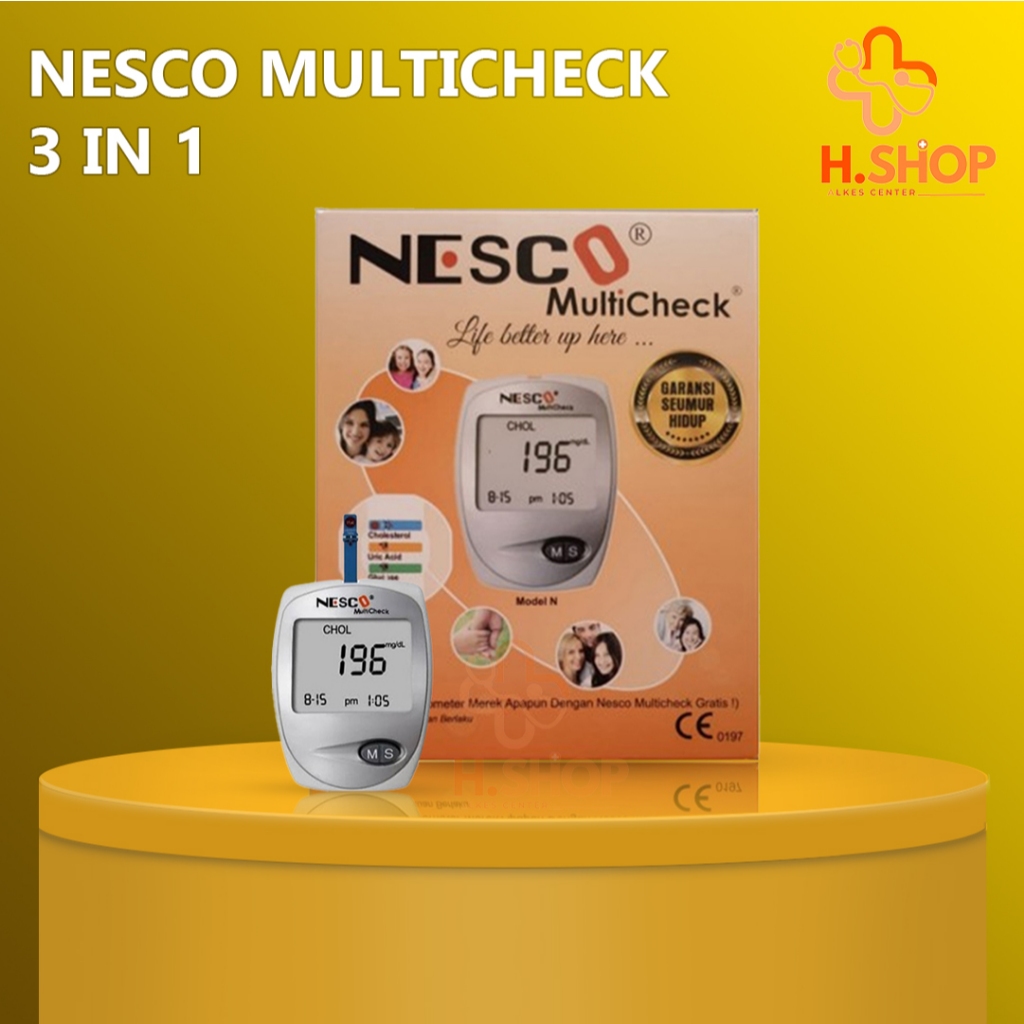 Alat Nesco Gcu Multicheck 3in1 / Alat Cek Gula Darah Kolesterol Asam Urat Nesco Gcu / Alat Cek Gula 