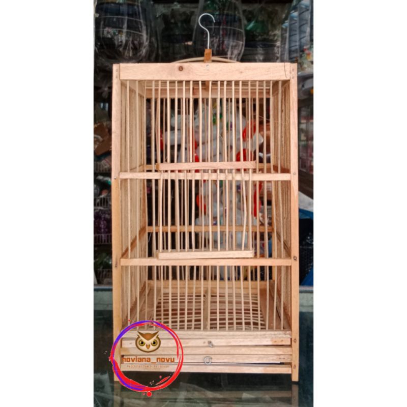 SANGKAR UNYIL KAYU BURUNG KECIL PLECI GELATIK WINGKO KENARI