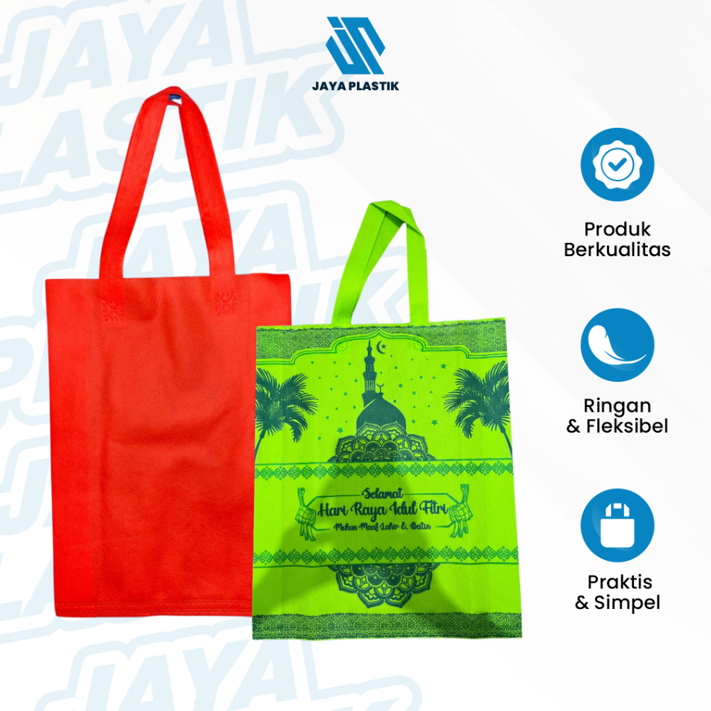 

Tas Kain Spunbond Totebag Goodie Bag 25x35 30x40 38x45 cm Murah Ekonomis