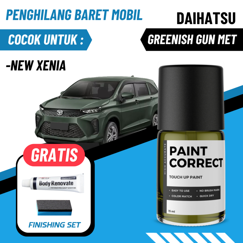 CAT OLES PENGHILANG BARET MOBIL DAIHATSU XENIA GREENISH GUN METALIC HIJAU