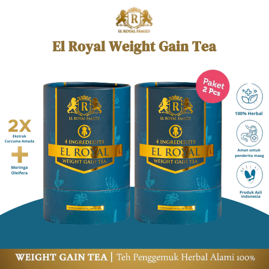 

El Royal Premium Weight Gain Tea 2 PCS Teh Celup Herbal yang Ampuh untuk Menambah Berat Badan