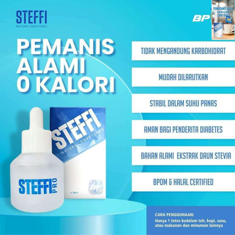 

STEFFI PRO NATURAL SWEETENER/PENGGANTI GULA/ PEMANIS ALAMI 0 KALORI/ 0 GLUKOSA/ AMAN BAGI PENDERITA DIABETES