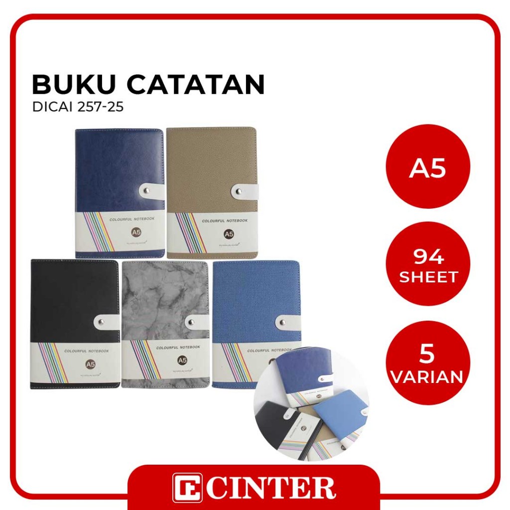 

DICAI - BUKU AGENDA KAIN / BUKU CATATAN / BUKU NOTEBOOK A5 257-25 POLOS KANCING