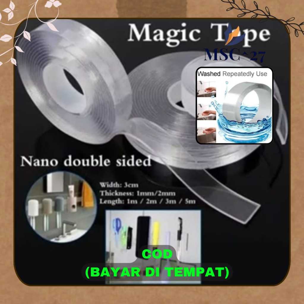 

Double Tape Nano Transparan 2 Sisi Super Kuat Nano Double Tape 3M,5M