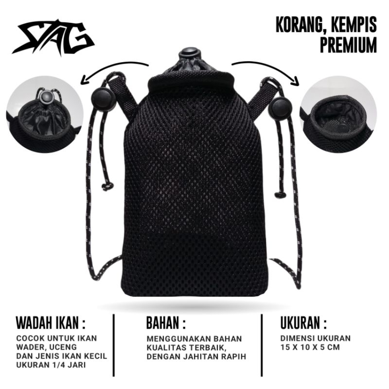 KORANG WADER PREMIUM - KOJA IKAN KECIL - TEMPAT IKAN KECIL - KEMPIS WADER - KEMPIS UCENG - KORANG