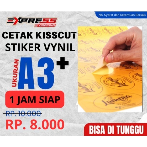 

CETAK STIKER LABEL VYNIL KEMASAN A3 + KISS CUT