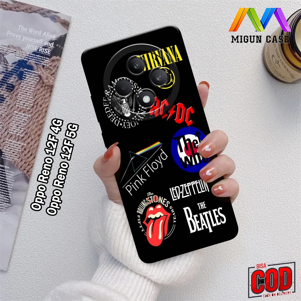 Migun Case OPPO RENO 12F 4G / RENO 12F 5G - Motif Band - Casing OPPO RENO 12F 4G / RENO 12F 5G - Sof