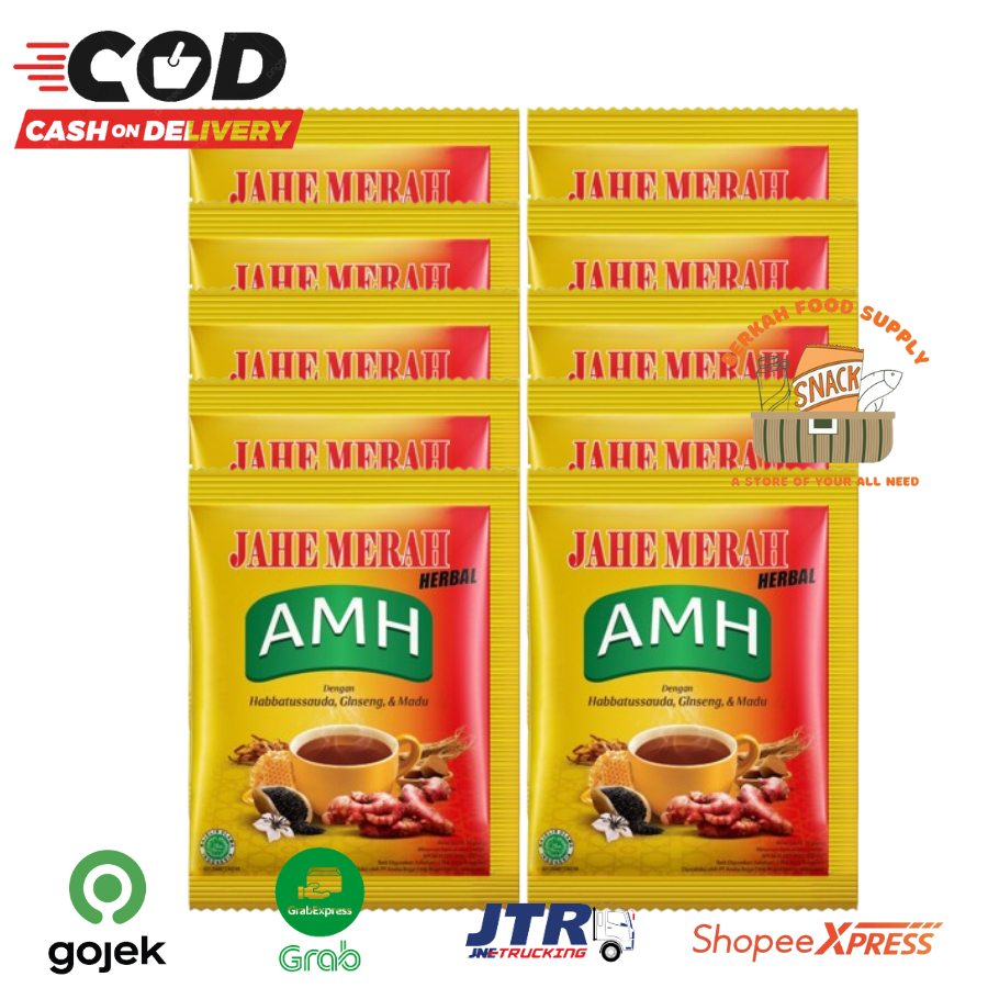 

[ BERKAH ] AMH Jahe Merah Herbal Renceng isi 10 x 20gr Habbatussauda Plus Gingseng Dan Madu Minuman Serbuk Instan Herbal Halal