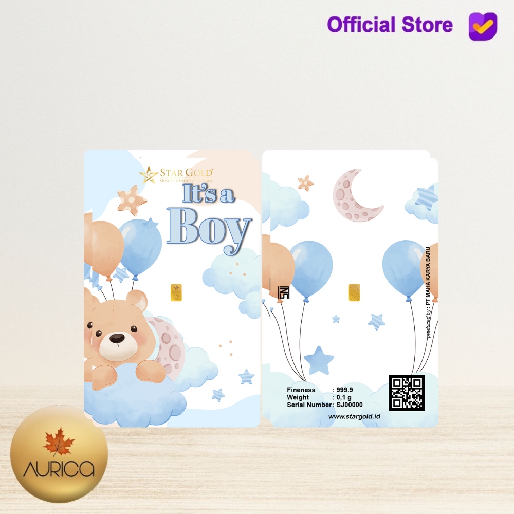 Logam Mulia Star Gold Series Baby Boy 03 0.1gram dan 0.25gram