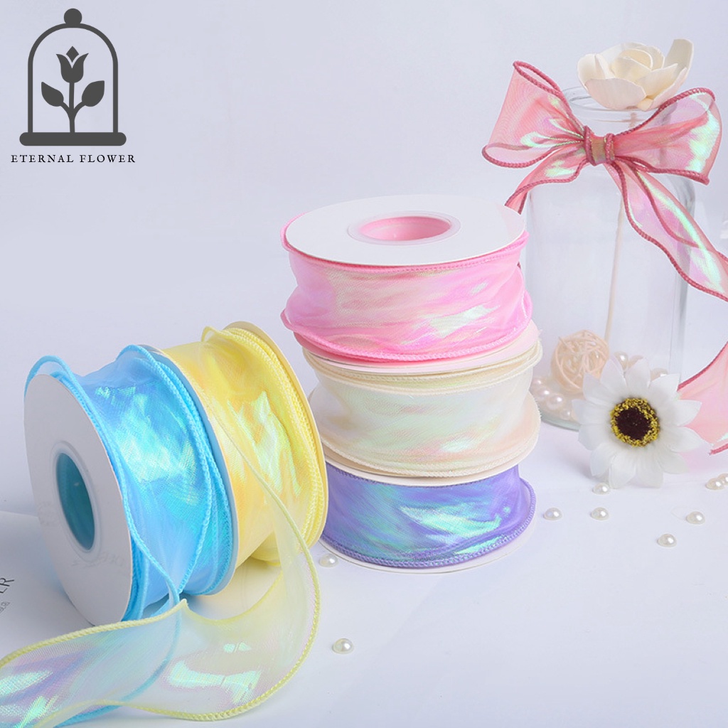 

1ROLL Pita RionKoreaHOLOGRAM Glossy Mengkilat Kado Dekorasi Hampers Bouquet Lebar 4cm Panjang 9meter Fish Tail Colourful Cantik rah Kerajinan Tangan