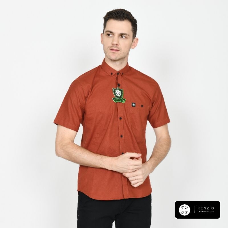 Kemeja Polos Warna Teracota Bahan Katun Cigaret / Kemeja Polos Casual Bahan Cigaret / Kemeja Polos L