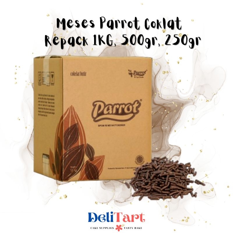 

Meses Parrot Coklat Repack 1KG, 500gr, 250gr