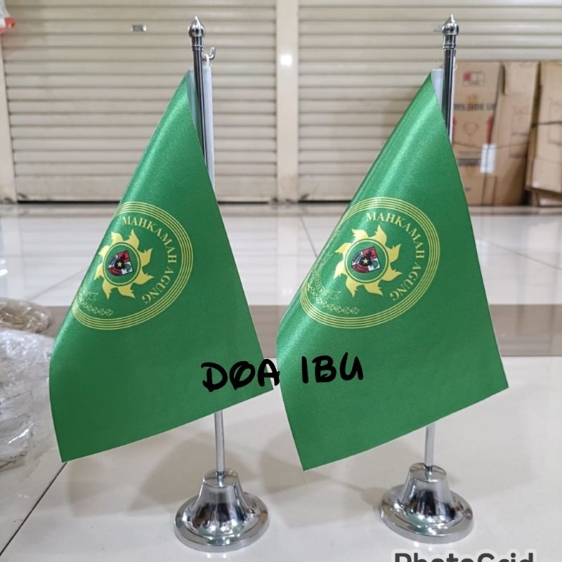 

best seller bendera logo Mahkamah Agung+tiang stenlis meja