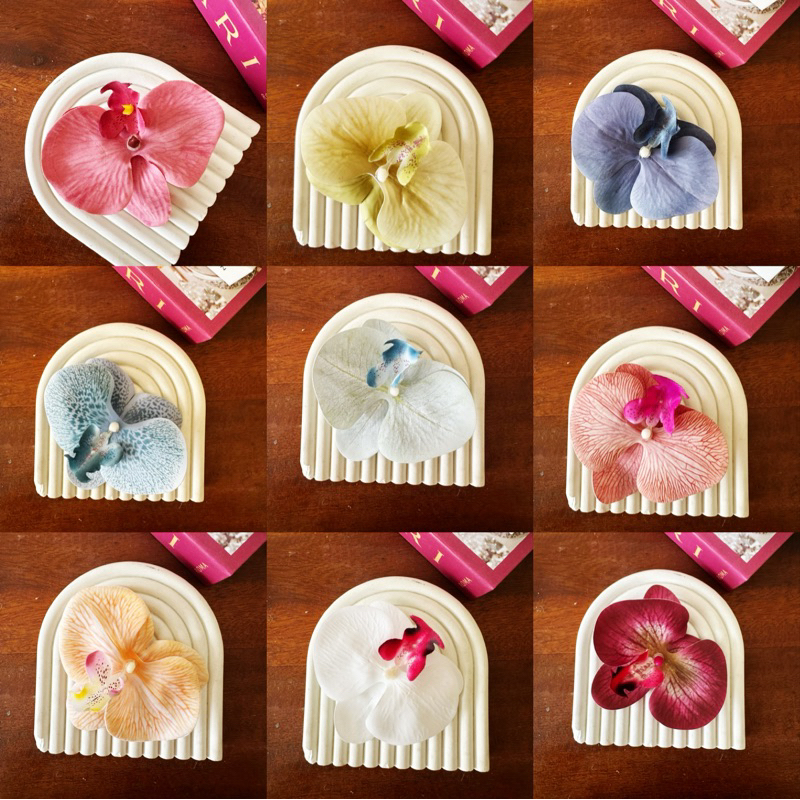 BUNGA ANGGREK BAHAN LATEX ARTIFICIAL / BUNGA ANGGREK HIASAN MAHAR / BUNGA ANGGREK SATUAN