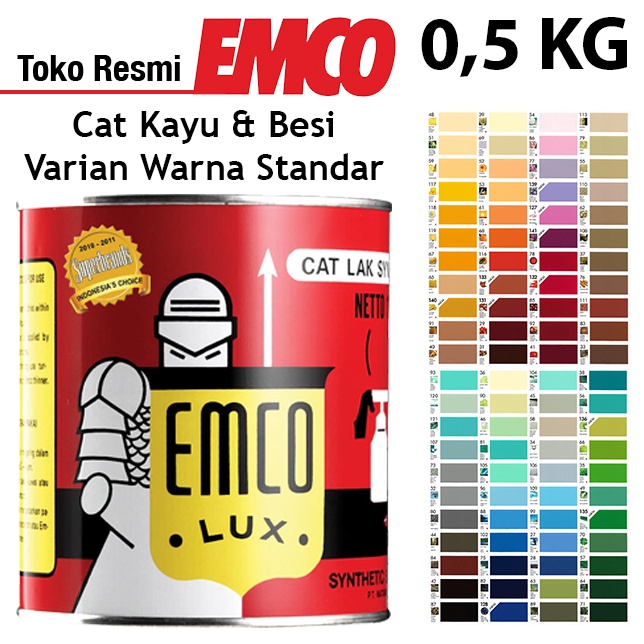 Emco Cat Kayu  Besi 5kg  Varian Warna Standar Hitam Putih Coklat Kuning Hijau Biru Merah