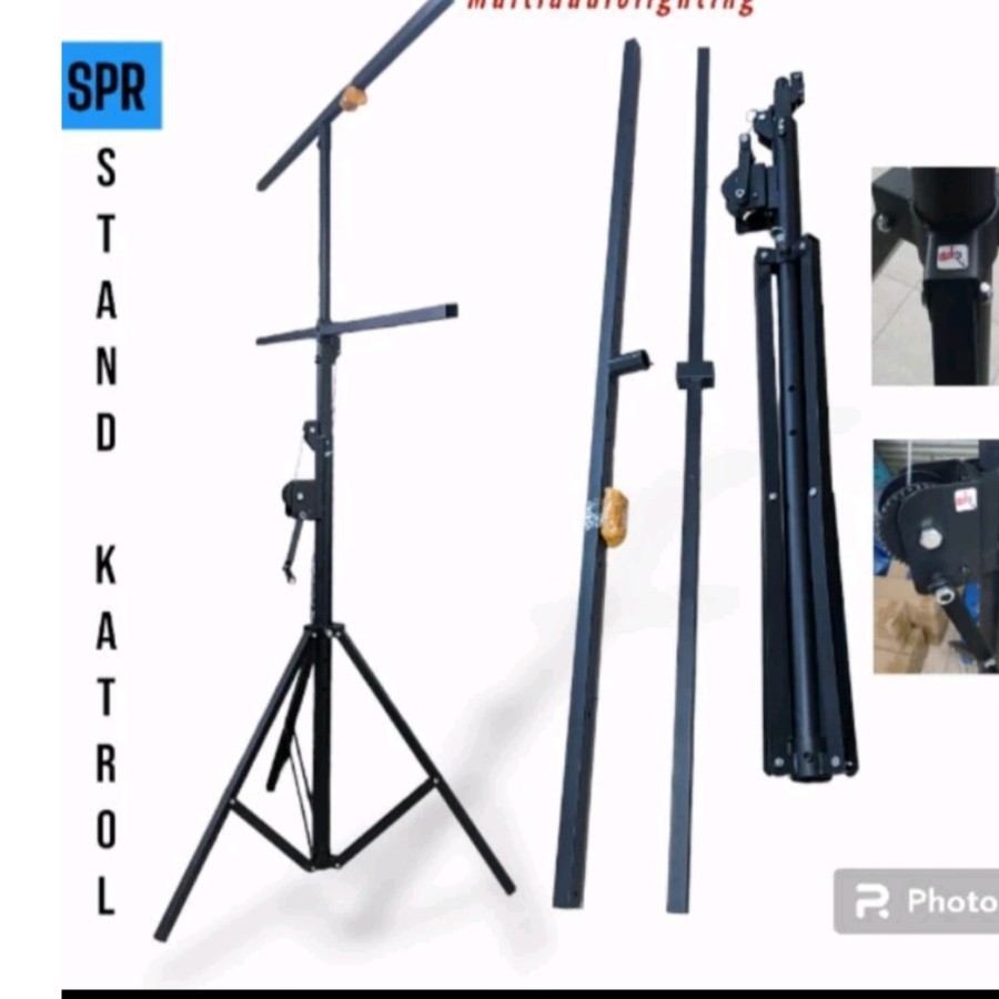 (JUAL 2 BUAH) STAND LIGHTING KATROL PAR LED 2 TIANG / 2 TINGKAT TEBAL BERKUALITAS