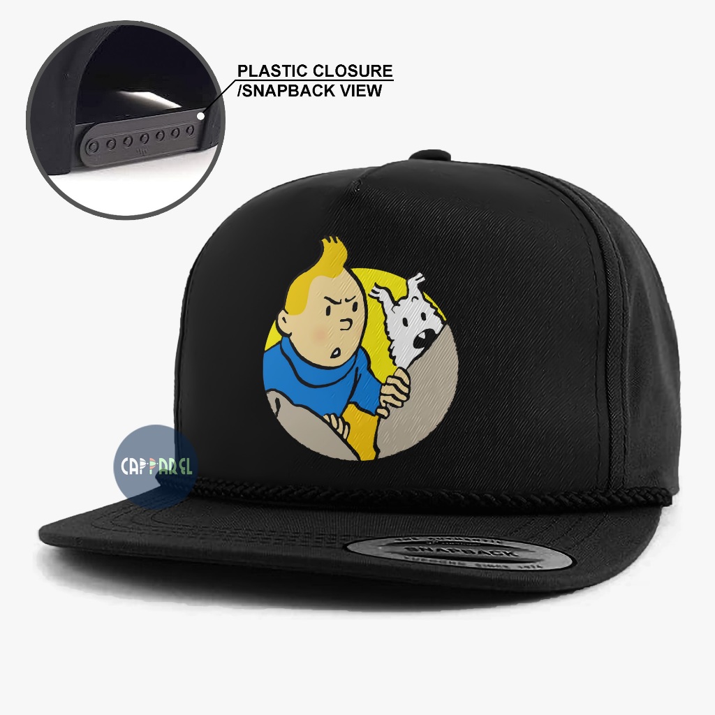 SDrill - Tintin Snapback Tali /Topi Baseball Tali  /Topi Jaring Pria /Topi Skena Ootd Outfit  /Film 