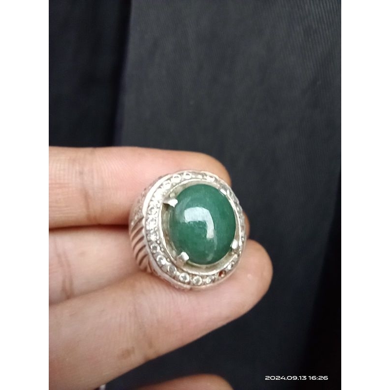 Giok Nabire HQ Jadeite Jade Type A Ring Perak