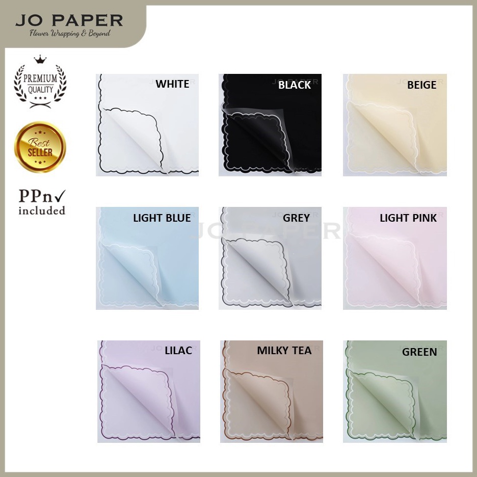 

2 LEMBAR Flower Wrapg Paper Varian List Cloud Awan Frame Transparan Kes Buket Bunga Flst