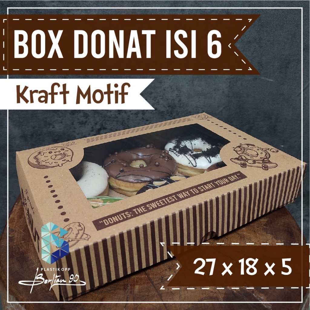 

Box Donat Isi 6 Motif Jendela uk 27x1x5 CM Jendela ISI 5 PCS Box Donat