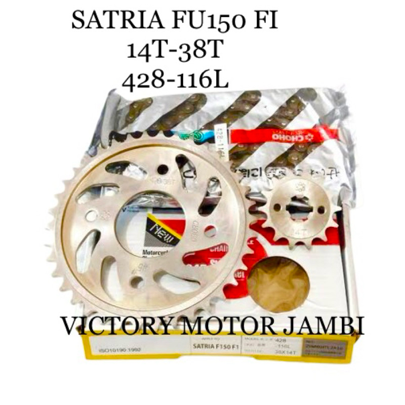 GEAR PAKET DRIVE CHAIN KIT SATRIA FU150 FI 14T/38T 428-116L CHOHO