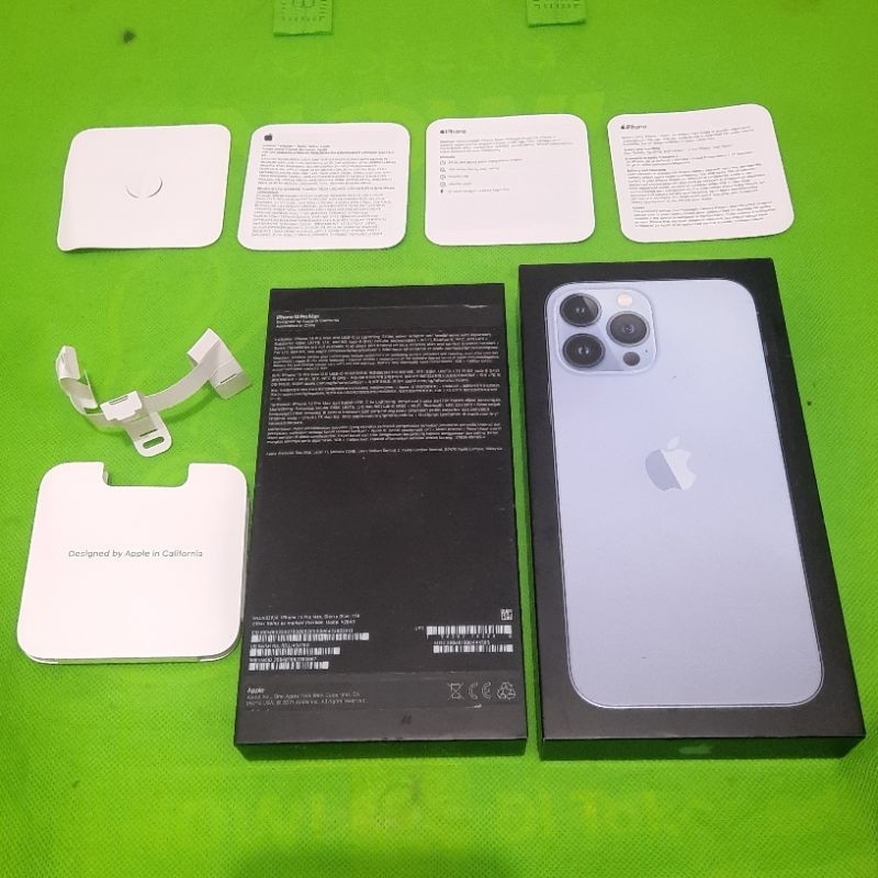 dus box iphone 13 pro max  original 100% copotan ibox lengkap manual book warna sierra blue