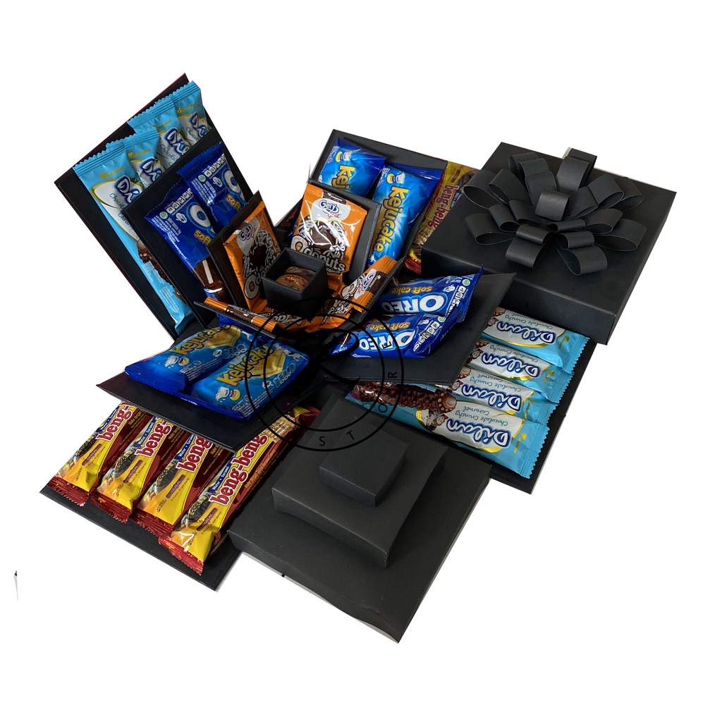 

Explosion Box Snack Box Kado Unik Hampers Box Snack Box 3 Layer 1 kotak kecil 17x17cm