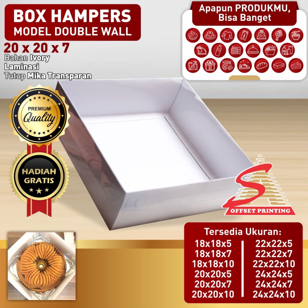 

2 x 2 x 7 Box Hampers tutup mikabox dus kemasan PuddingSpikuMarmer cakecakelapis legit