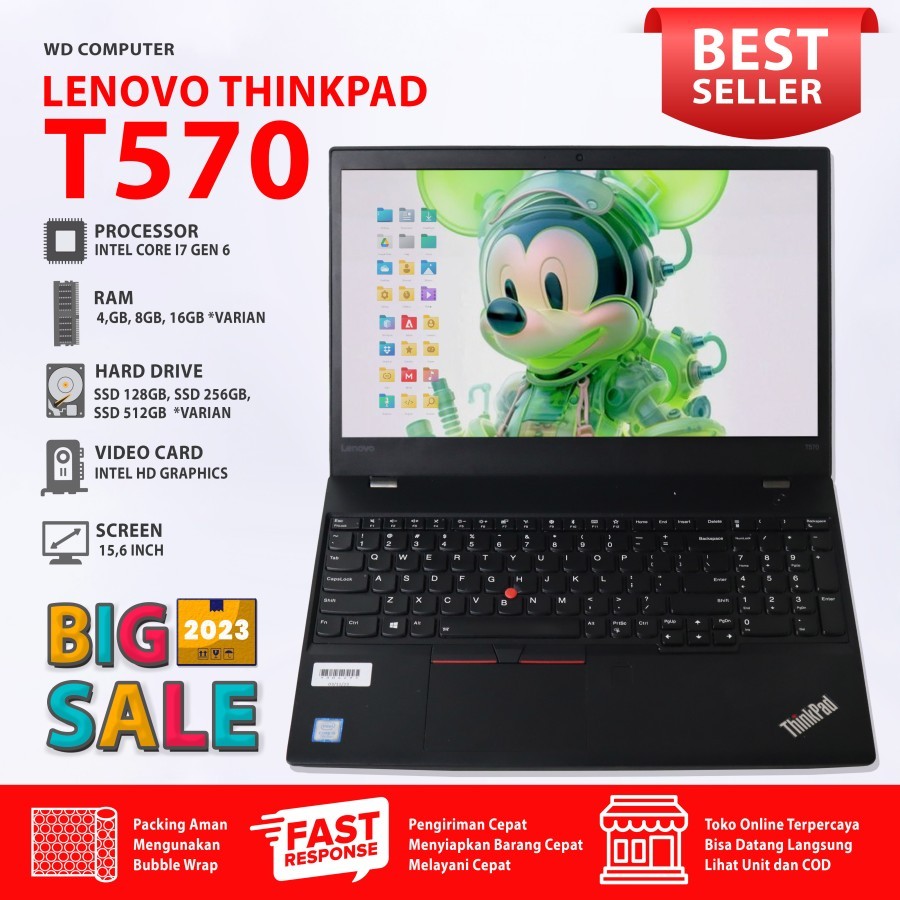 Promo Laptop Workstation Lenovo Thinkpad T570 Core i7 gen 6 Siap Pakai