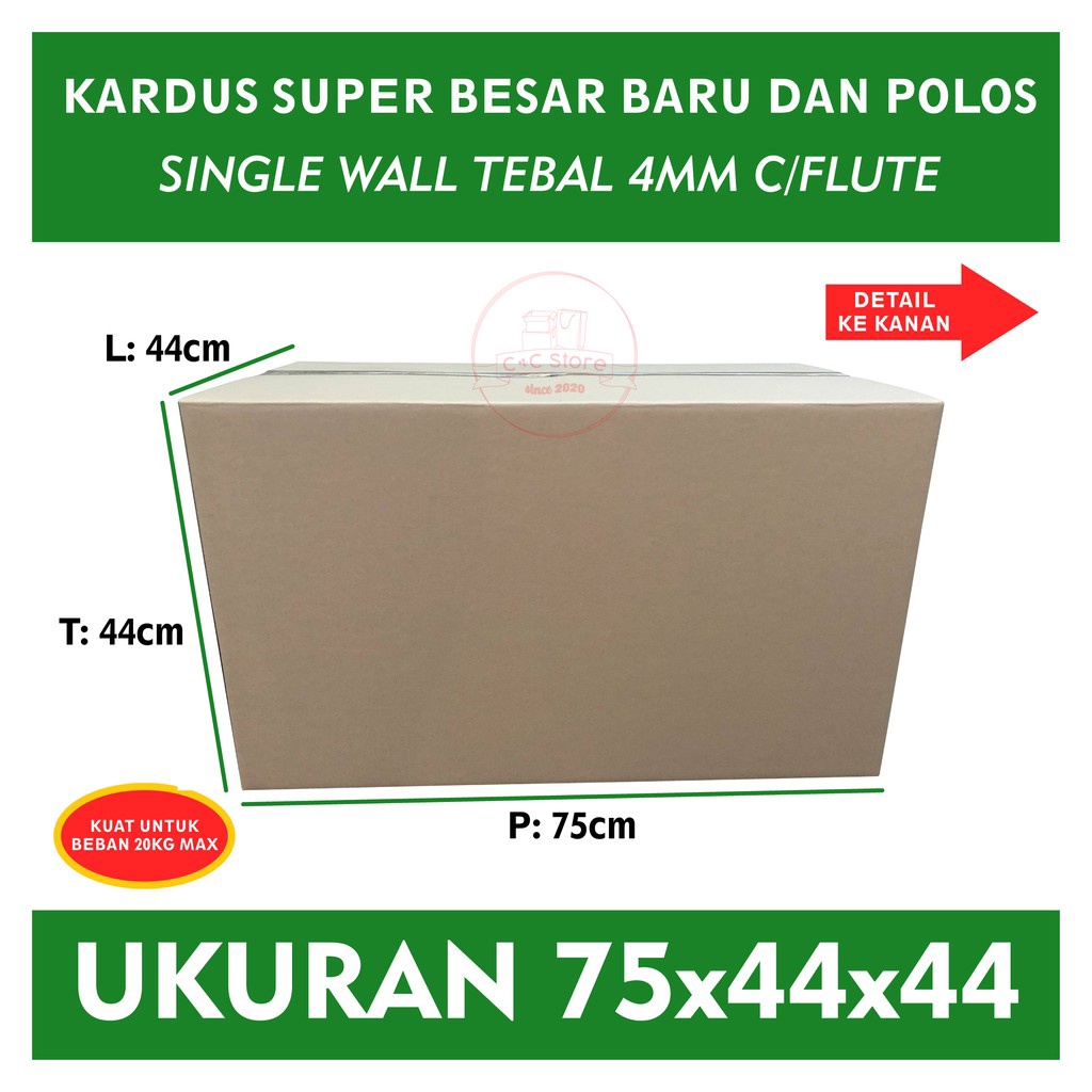 

Kardus Karton Box Polos Corrugated 75x44x44