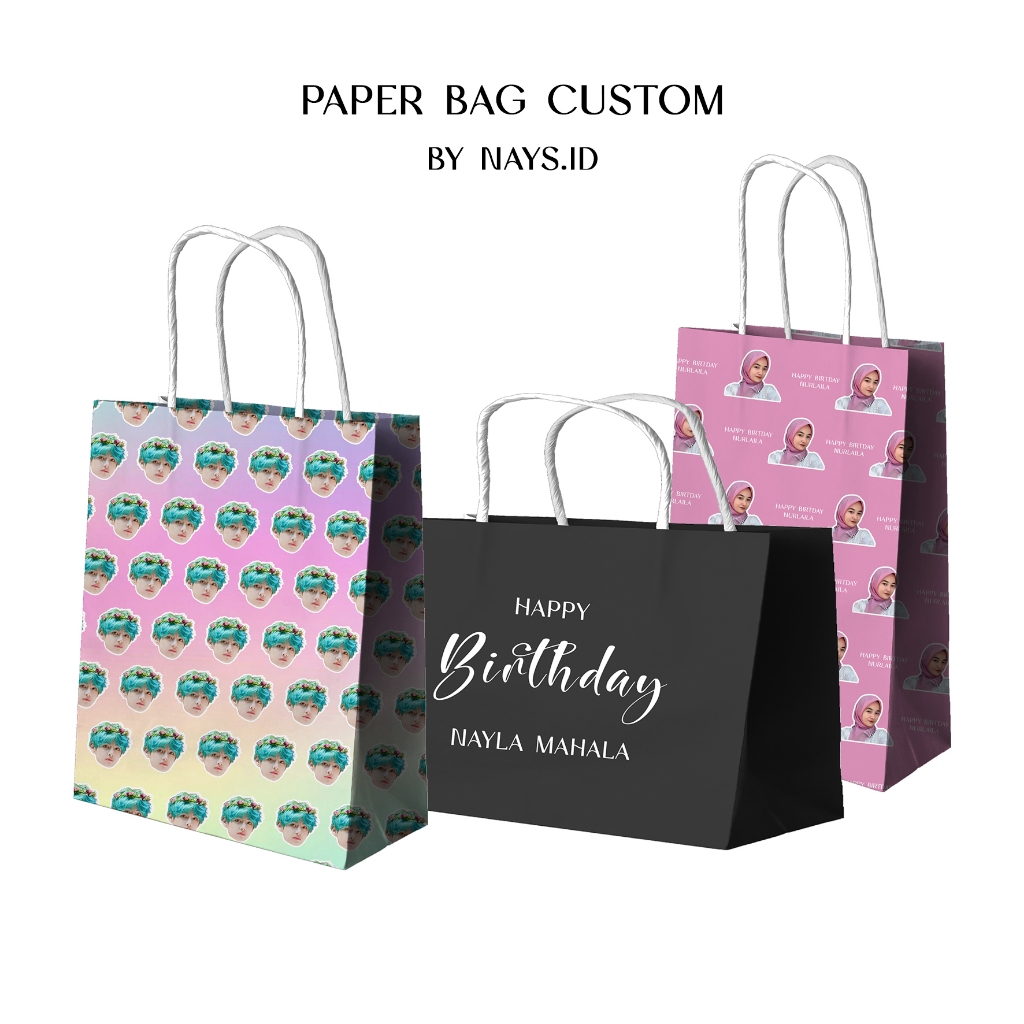 

Paper Bag Custom Wajah Tulisan Untuk Pembungkus Hadiah By Nays Collection