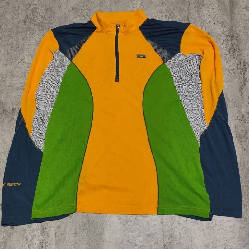 Baju kaos tangan panjang outdoor hiking gunung K2 kuning