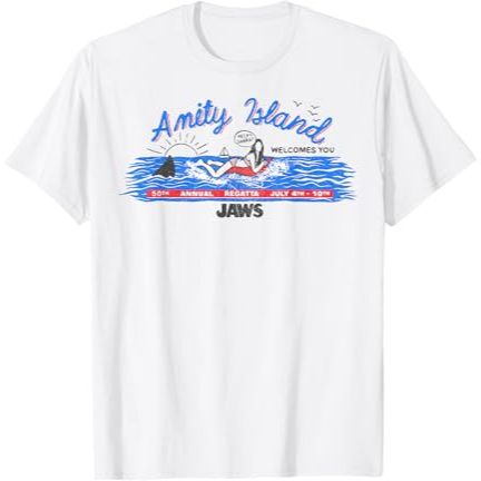 Baju Kaos Distro Jaws Amity Island Billboard T-Shirt