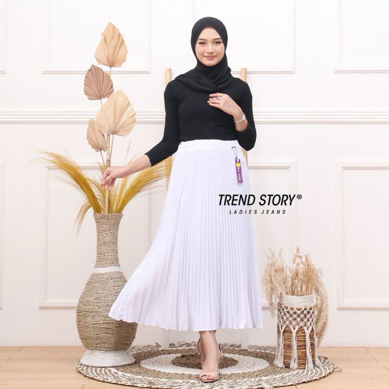Rok Plisket Payung Trend Story Jumbo Polos Premium Original