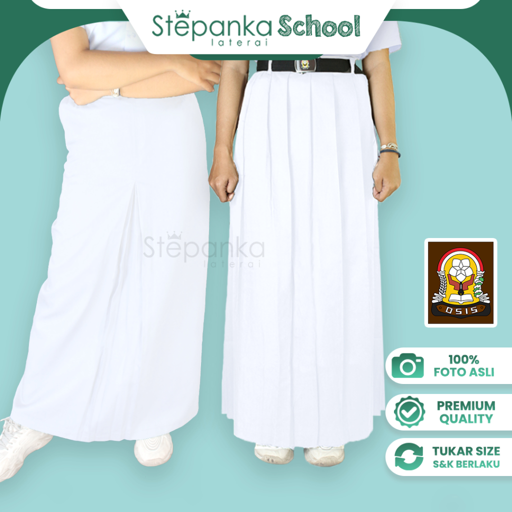 Rok SMA Putih / Rok SMA Rampel / Rok SMA Span / Seragam Sekolah / Rok Rampel Putih / Rok Span Putih 