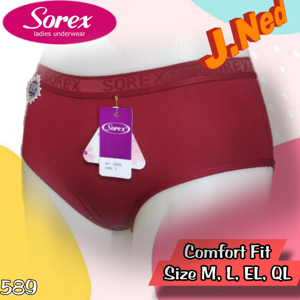 J589 Sorex Celana Dalam Wanita Dewasa, Celana Dalam Perempuan  Sorex Wanita Size M L EL QL