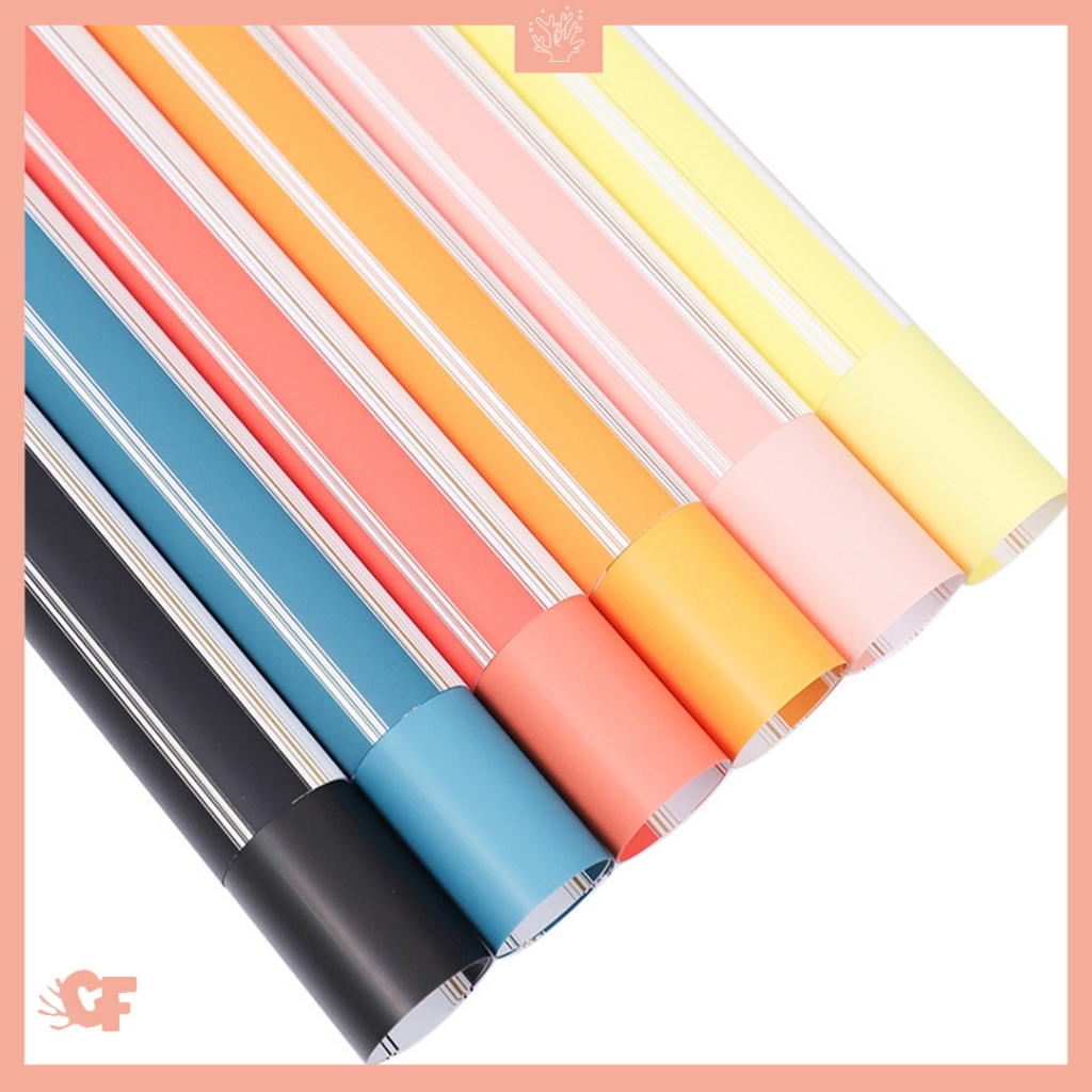 

Kertas Buket Bunga White Line Flower Wrapping Paper Cellophane KB6107
