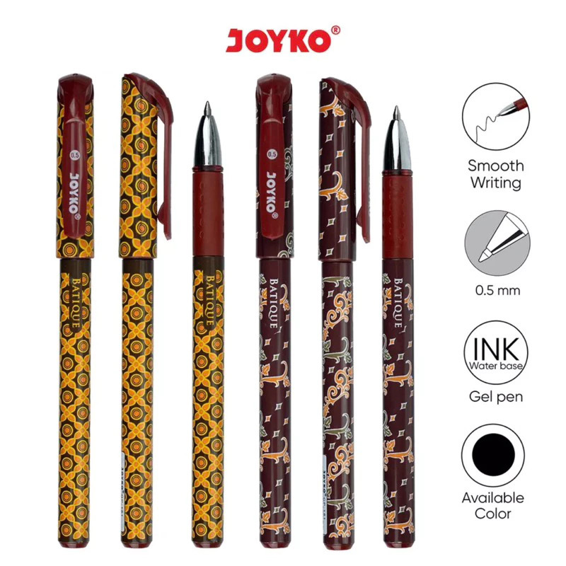 

Bolpoin Pulpen Gel Pen Joyko GP-181 Batique Black 1 Pcs